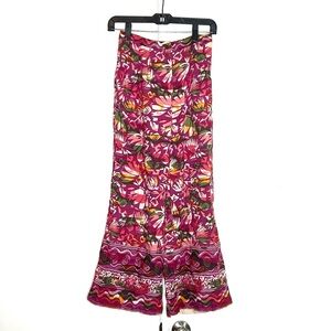 Boho Tropical Print Flowy Pants